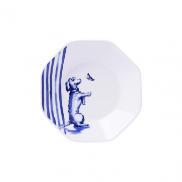 Heinen Delfts Blauw Theezakhouder Teckel Nhaan