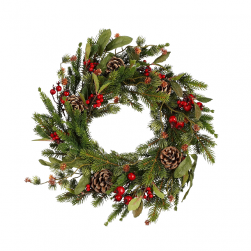 House of Seasons Austin kerstkrans groen 40 cm