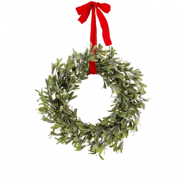 House of Seasons kerstkrans groen strik 50 cm