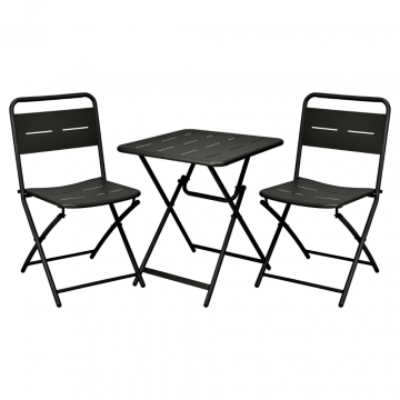 Bistroset mat zwart 3-delig