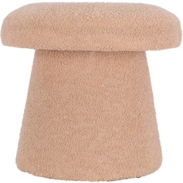Poef paddenstoel teddy beige 43 cm