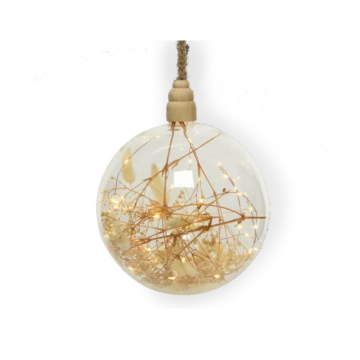 Verlichte Kerstbal Micro LED Glas Transparant Ø14