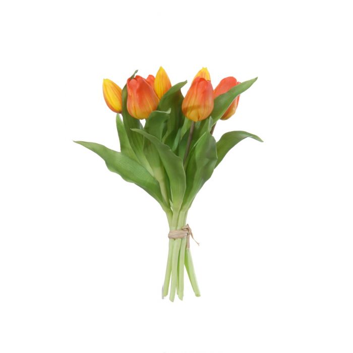 Kunstbloem tulpenbundel oranje 7 stelen 30 cm main product photo