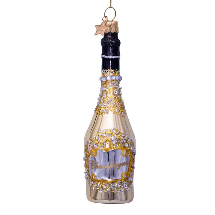 Vondels Kersthanger gouden champagne fles main product photo