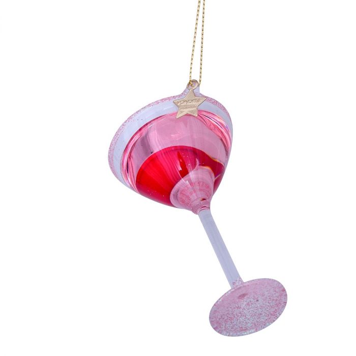 Vondels Kersthanger cosmopolitan cocktail roze