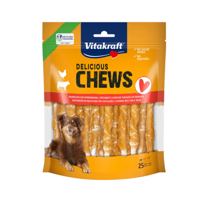 Viakraft Deli Chews kauwrollen kip S 25 stuks main product photo