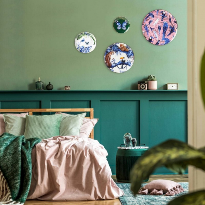 Heinen Delfts Blauw Bord Vlinder