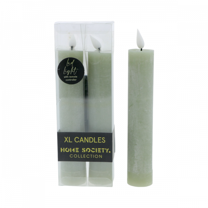 Home Society LED-kaars XL Celadon 2 stuks 20.5 cm main product photo