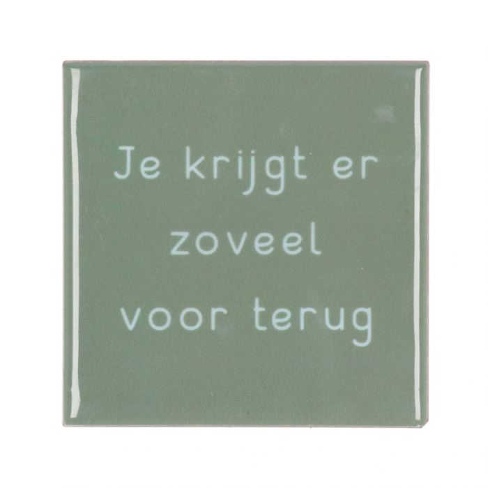 Tegel Je krijgt er zoveel voor terug Taupe 10 x 10 cm main product photo