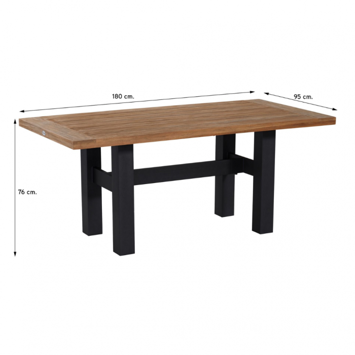 Hartman Yasmani Table Teak Top Vintage Brown 180 cm