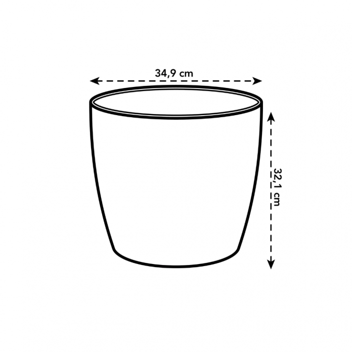 Elho Brussels Rond Wielen 35cm Wit