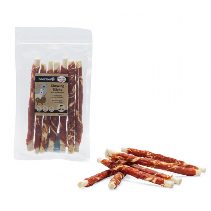 Beeztees kauwsticks eend kabeljauw 7 stuks main product photo