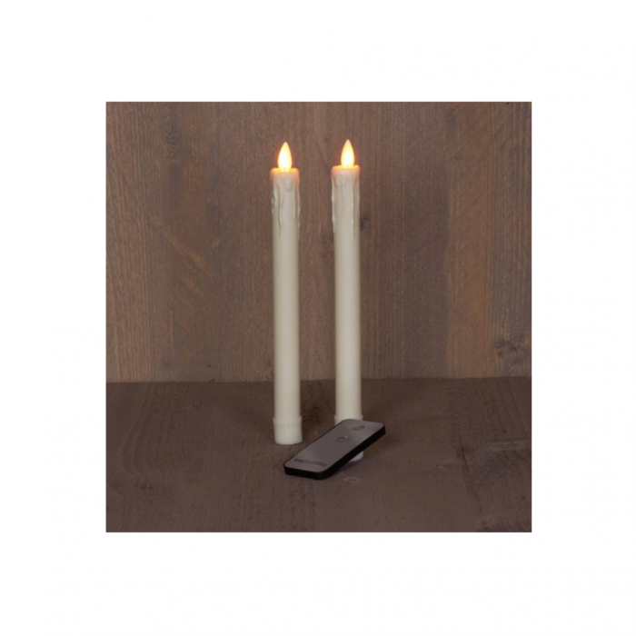 Dinerkaars Ivoor Rustiek Wax Druipkaars 23 cm (2 stuks)