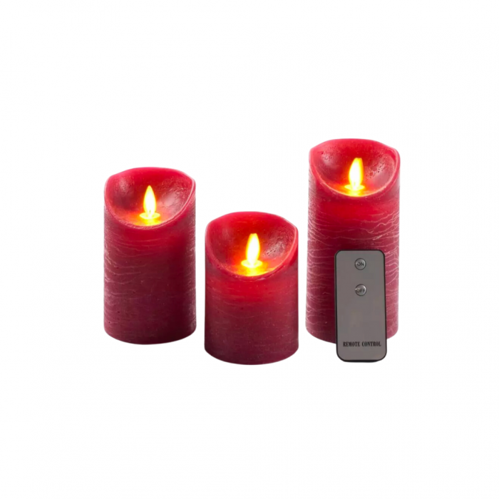 Kaars Bordeaux Wax Rustiek (3 stuks) main product photo