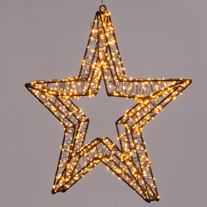 Ster 3D Zwart 1200 LED Klassiek warm