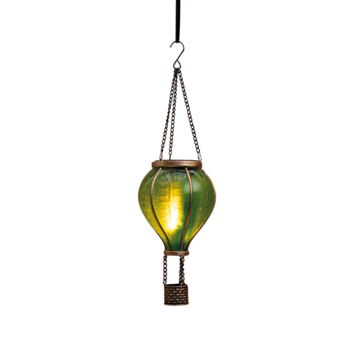 Anna's Collection Luchtballon solar LED met vlameffect groen 11 x 36 cm main product photo
