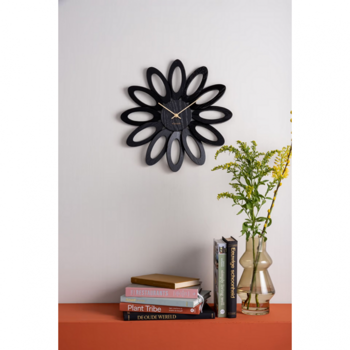 Karlsson Wandklok Fiore Houtfineer Zwart