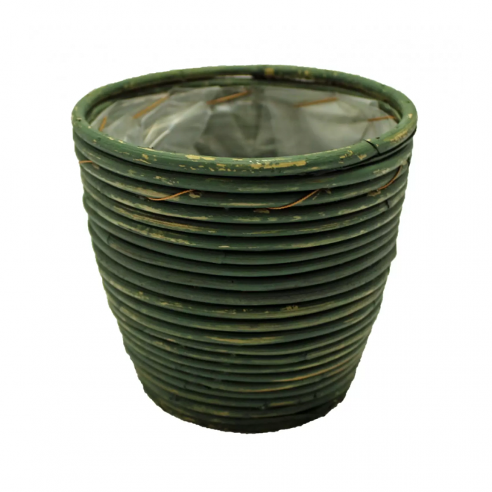 Van der Leeden Pot Rotan Streep Groen 15x14 main product photo