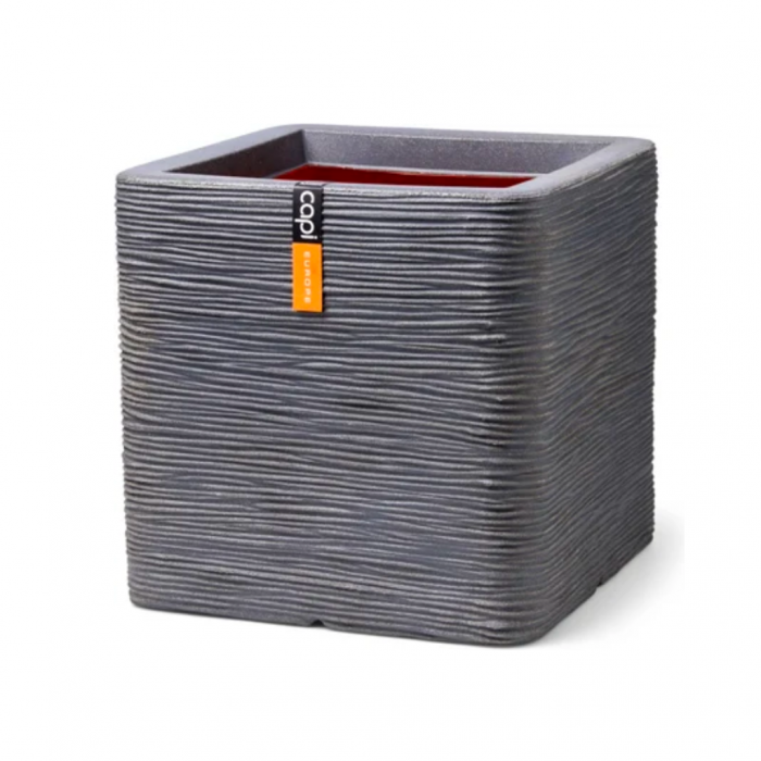 Capi Europe Bloempot Vierkant Rib NL Grijs main product photo