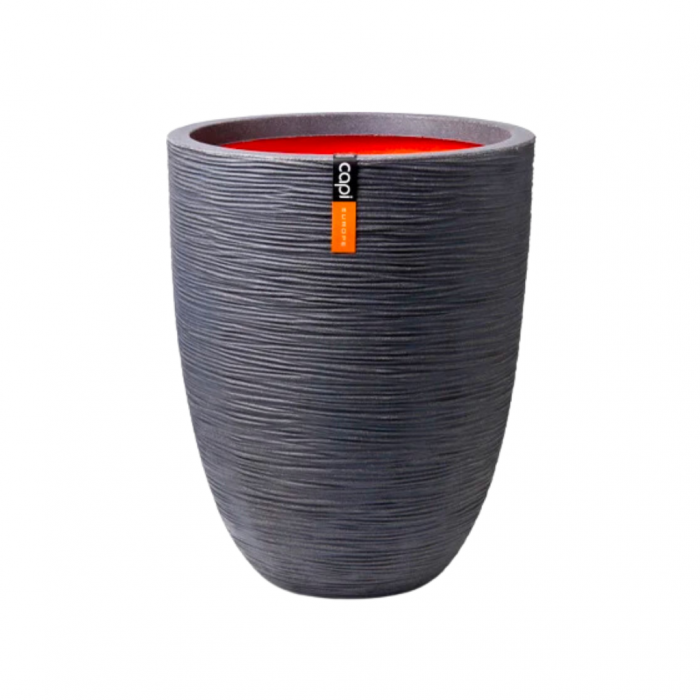 Capi Europe Vaas Elegant Laag Rib NL Zwart main product photo