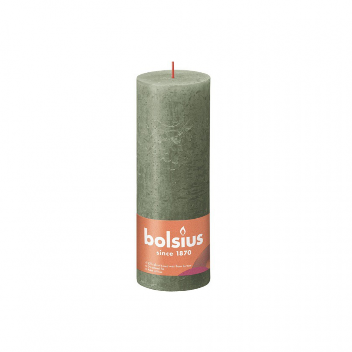 Bolsius Rustiek stompkaars Fresh Olive 190/68 main product photo