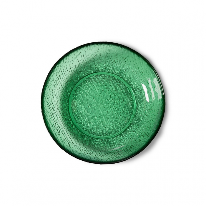 HKliving The Emeralds Glass Salad Bowl, Green