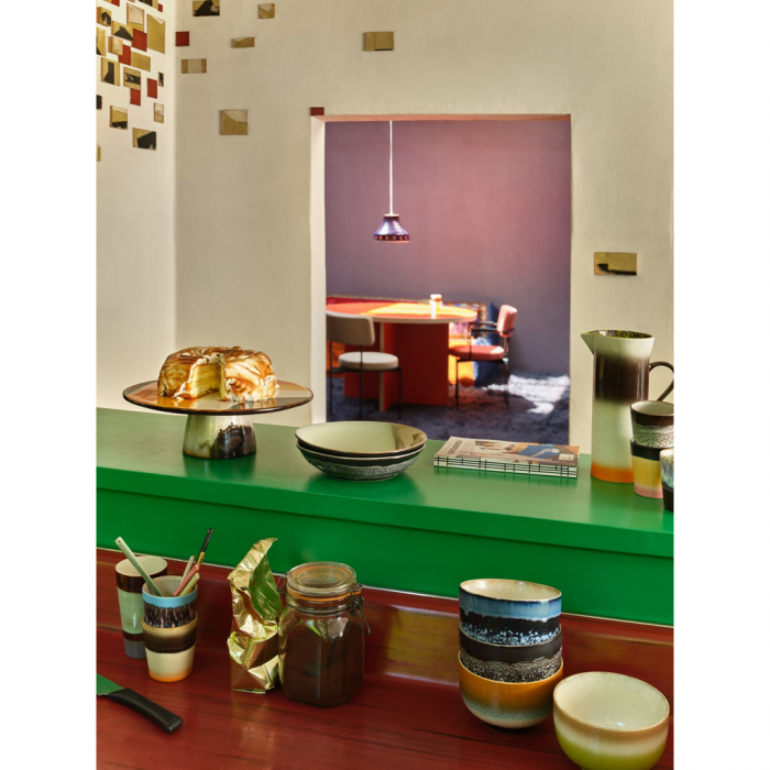 HKliving 70S Ceramics Noodle Bowls, Groovy 4 stuks