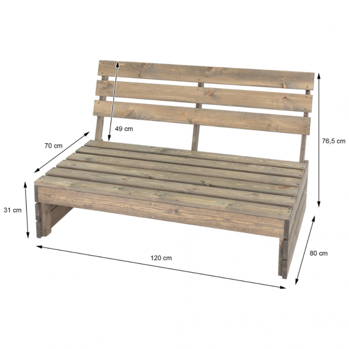 Pro Garden palletbank modulair design 120 cm