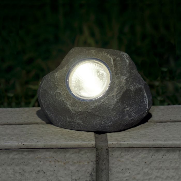 Solar Garden Lamp Rock Warm wit main product photo