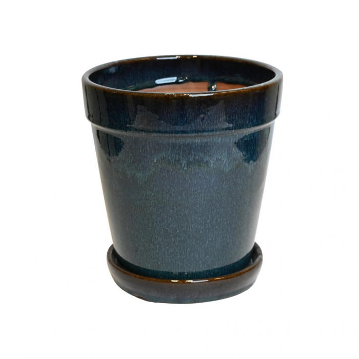 Pot met schotel blauw 11 x 11.5cm main product photo