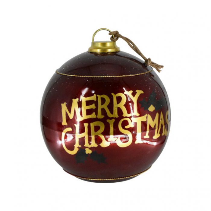 Kerstbal XL Merry Christmas rood 60 cm main product photo
