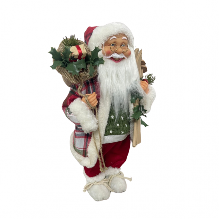 Kerstman met ski's rood 60 cm main product photo