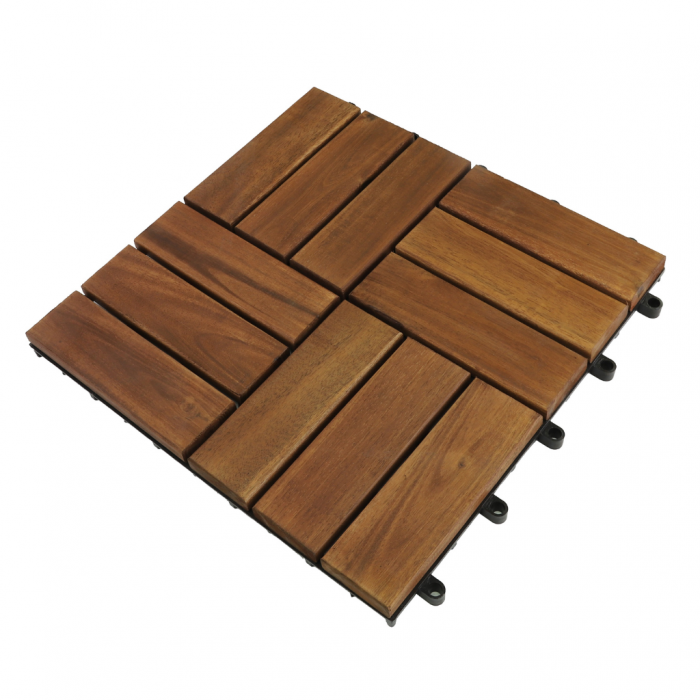 Terrastegel Qlik Acacia 12 latjes 30 x 30 cm 9 stuks Terrastegel Qlik Acacia 12 latjes 30 x 30 cm 9 stuks