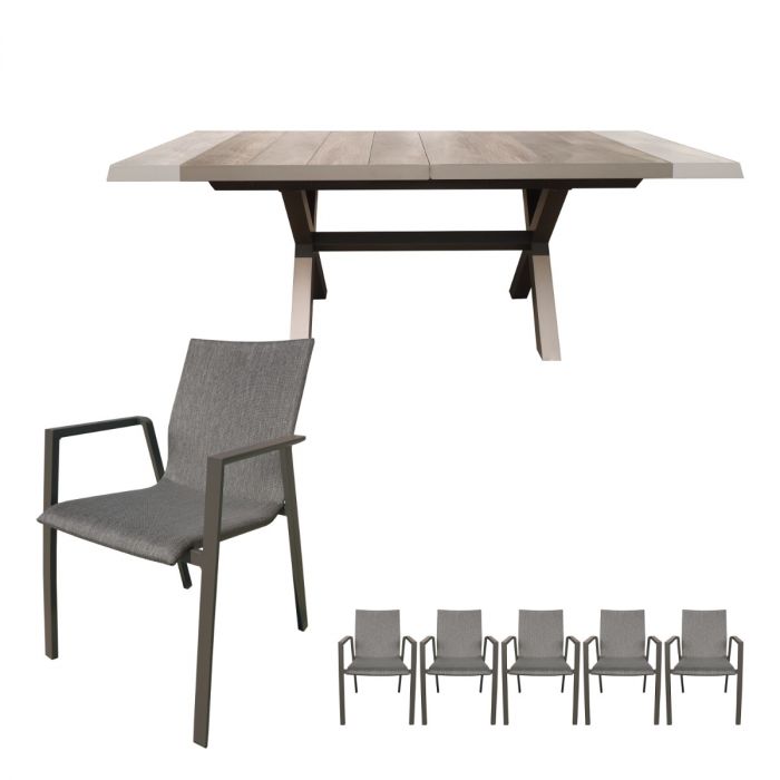 Royal Seasons Sevilla uitschuifbare dining set 6 personen main product photo