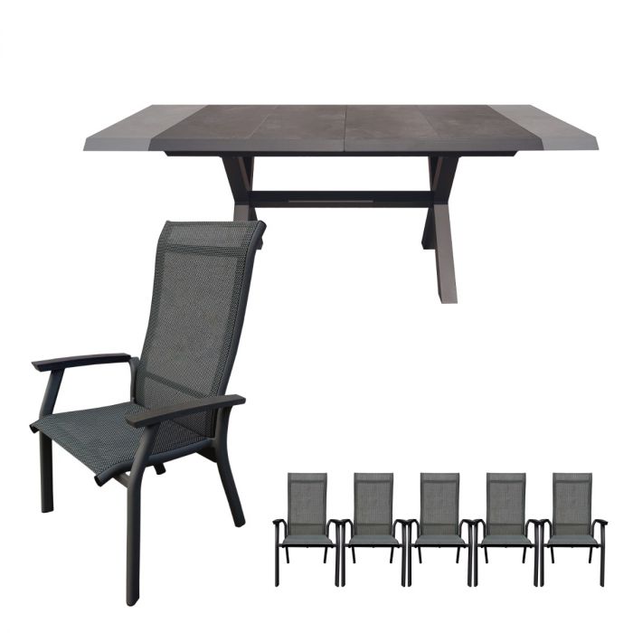 Royal Seasons Porto uitschuifbare dining set 6 personen main product photo