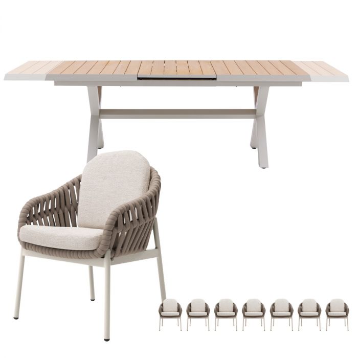 Royal Seasons Doha uitschuifbare dining set 8 personen main product photo