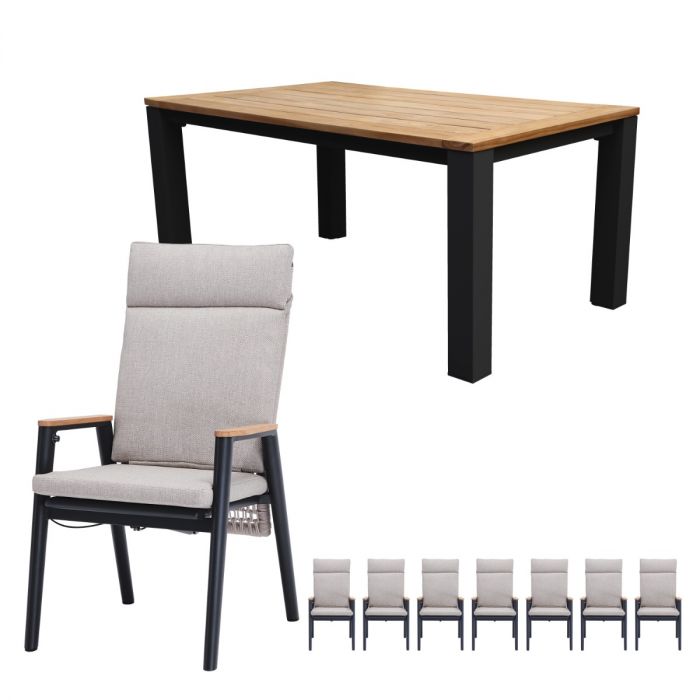 Royal Seasons Portland dining set teak hoog 4 personen main product photo