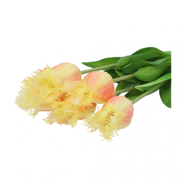 Kunstbloem Zijde Tulp Geel 46cm 5 stuks