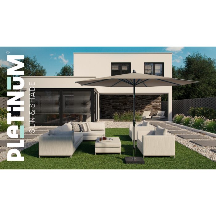 Platinum Riva Stokparasol 2,75x2,75 Zwart