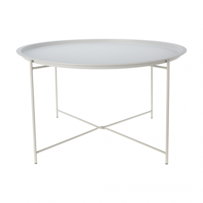 Bijzettafel rond licht grijs 75 x 42 cm main product photo
