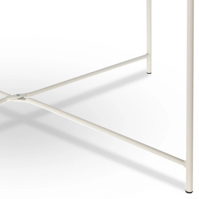 Bijzettafel rond licht grijs 75 x 42 cm