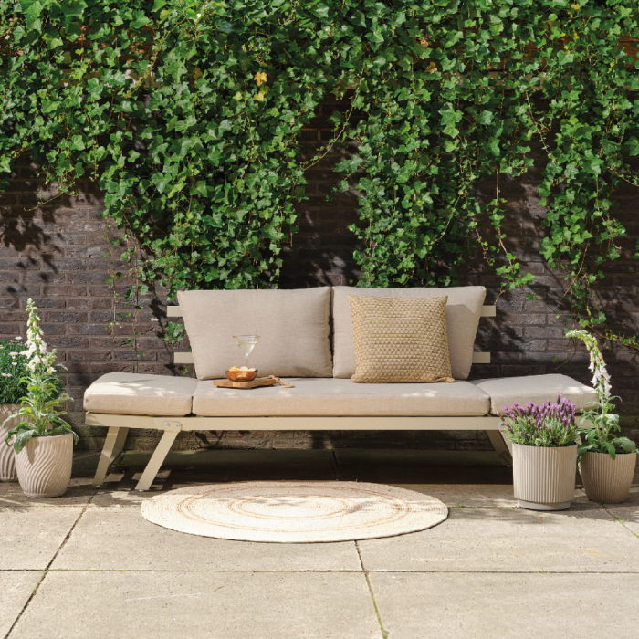 Outdoor Living Loungebed Malmö aluminium creme