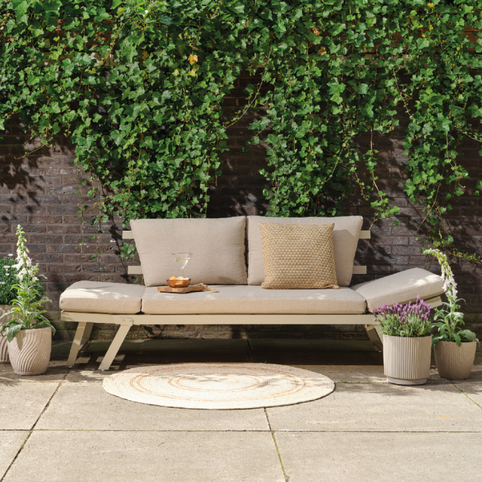 Outdoor Living Loungebed Malmö aluminium creme