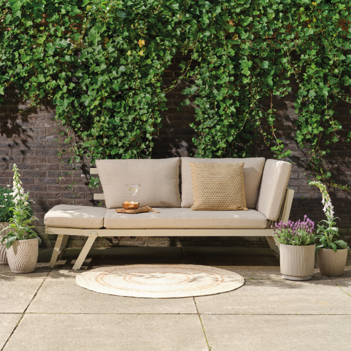 Outdoor Living Loungebed Malmö aluminium creme