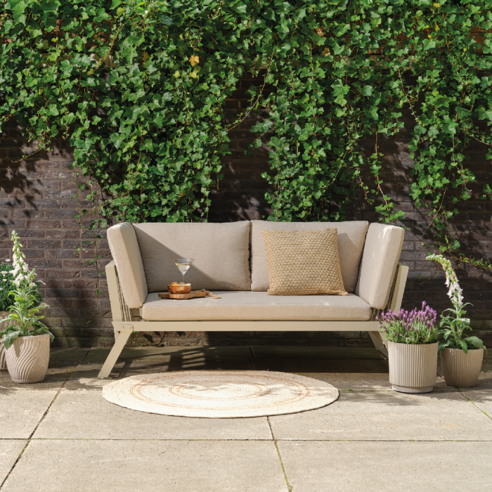 Outdoor Living Loungebed Malmö aluminium creme