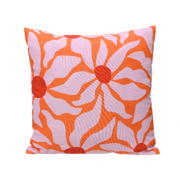 Decoris kussen roze polyester buiten 45 x 45 cm main product photo