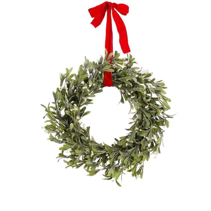 House of Seasons kerstkrans groen strik 50 cm main product photo