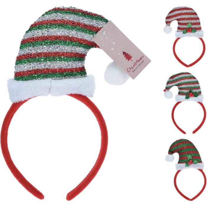 Diadeem kerstmuts pailette 22cm main product photo