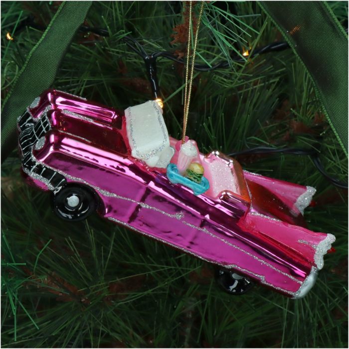 Kersthanger Cadillac Glas Roze