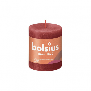 Bolsius Rustiek stompkaars Delicate Red 80/68